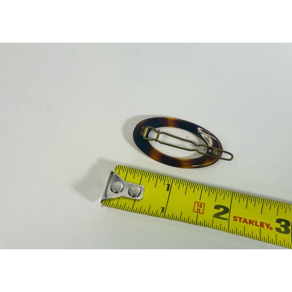 Vintage Tortoise Shell oval Hair Clip - Picture 3 of 3